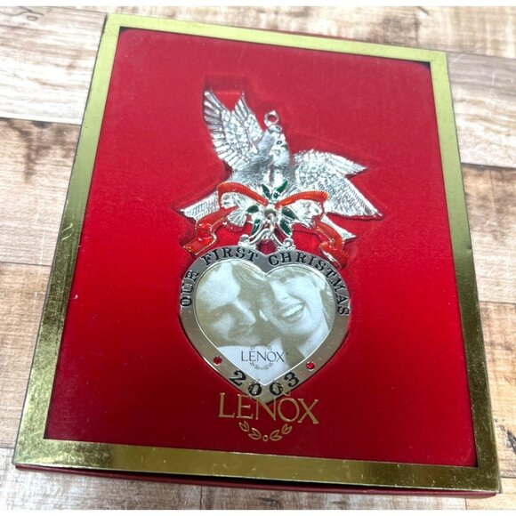Lenox 2003 Our First Christmas Together Silver Ornament In Box - Picture 1 of 3